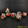 Bescon Red Ladybug RPG Dice Set de 7, novedad de dados de juego poliédrico de mariquitas