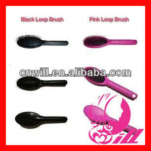 2014 loop brush hair extension pink hair brush hair extension comb