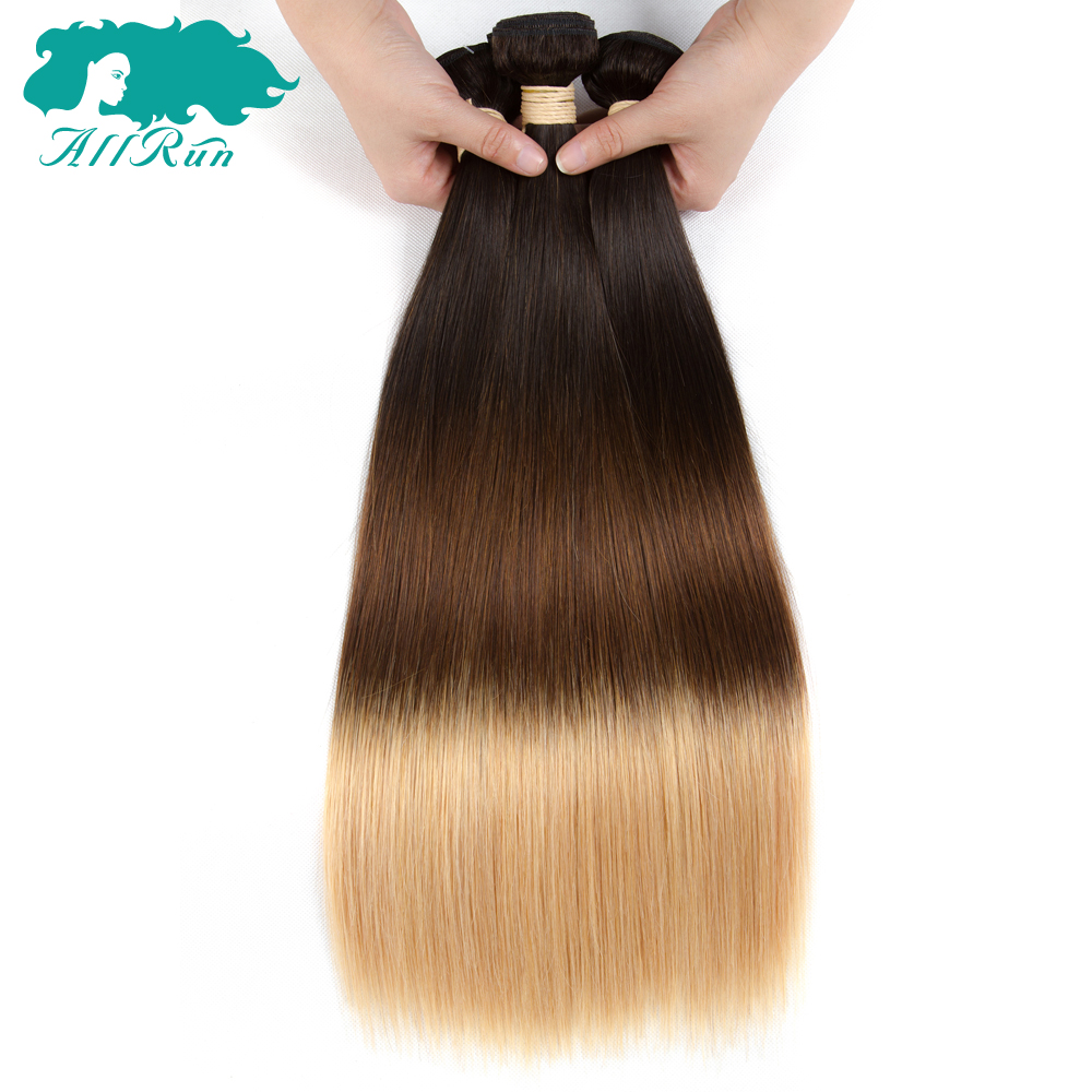 Human Hair Extensions Ombre Color, 3 Tone Color T1B 4 27 Virgin Brazilian Ombre Human Hair