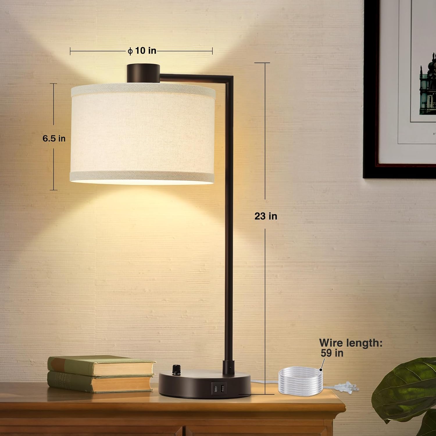 Dual-Port Dimmable Living Room Table Lamp LED Included (10) Dual-Port Dimmable Living Room Table Lamp LED Included (10)