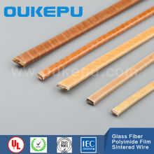 Yarn coverd kapton film sintered aluminium flat wire,fiberglass wrapped kapton rectangular aluminium wire,kapton insulation wire