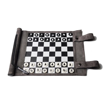 Travel Chess Checkers Backgammon Set - Foldable Board Game