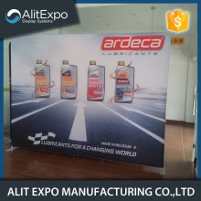 Straight tension fabric media backdrop wall display