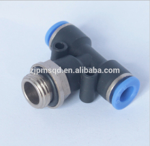 Tee Male Connect Tube Fittings in pneumatic piping