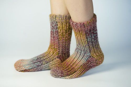 Chaussettes de pantoufle tricot thermique d&#39;hiver