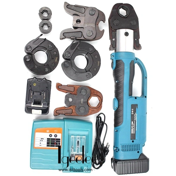 Igeelee Power Pex Crimping Tools Plumbing Tools with V15-54 Jaws and M12-54 Jaws Pz-1550