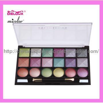 Warm 18 kleuren parel oogschaduw Kit & make-up Set