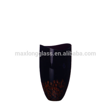 Handmade Gold Decorated Black Tumbler Glass