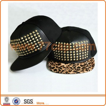 Personalized 5 panel snapback hats leather