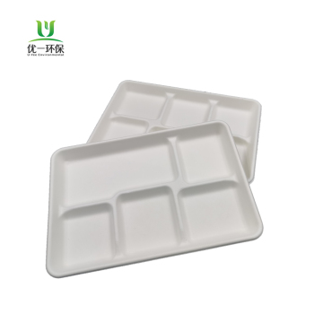 SugarCane Disposable Biodegradable 5-Compartment Tray