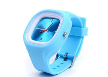 Square Face Silicone Jelly Watchs Blue Silicone Jelly Watch