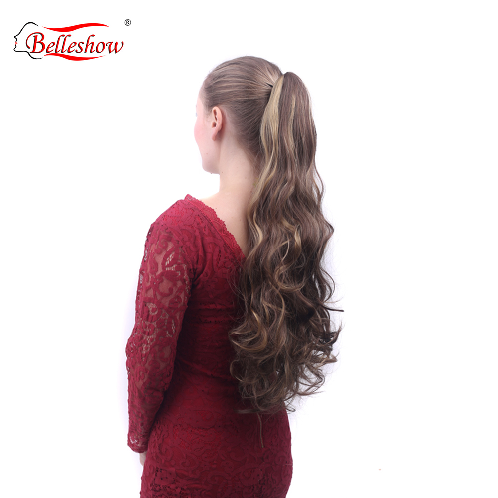 Hot sell kinky curly drawstring ponytail extensions synthetic hair long deep wave ponytail synthetic ponytail