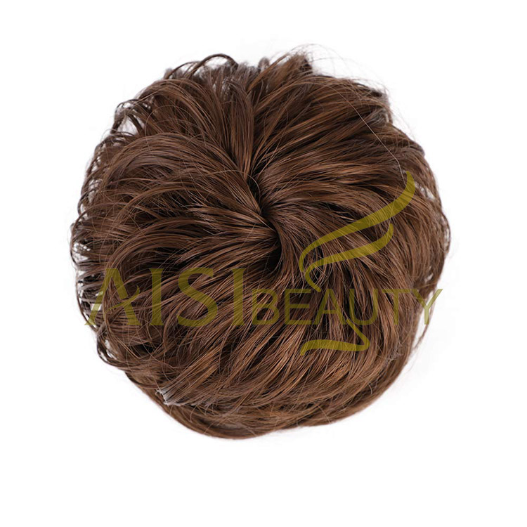 Aisi Beauty Top Quality Wholesale Multi Color Synthetic Curly Messy Donut Chignon Bun Elastic Rope Rubber Band Hair Extension