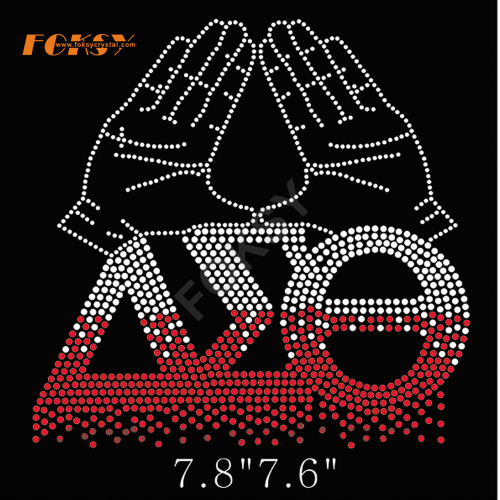 delta sigma theta hands logo rhinestone transfers