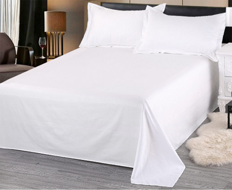 Best Selling Superior Quality Latest Design 200TC Hotel 100% Cotton Bed Sheet Linen White Hotel Bed Sheet