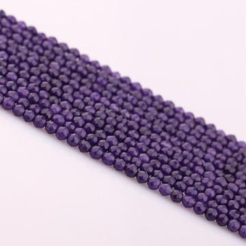 2018 Wholesale high quality 3mm natural faceted purple jade beads for rosary making