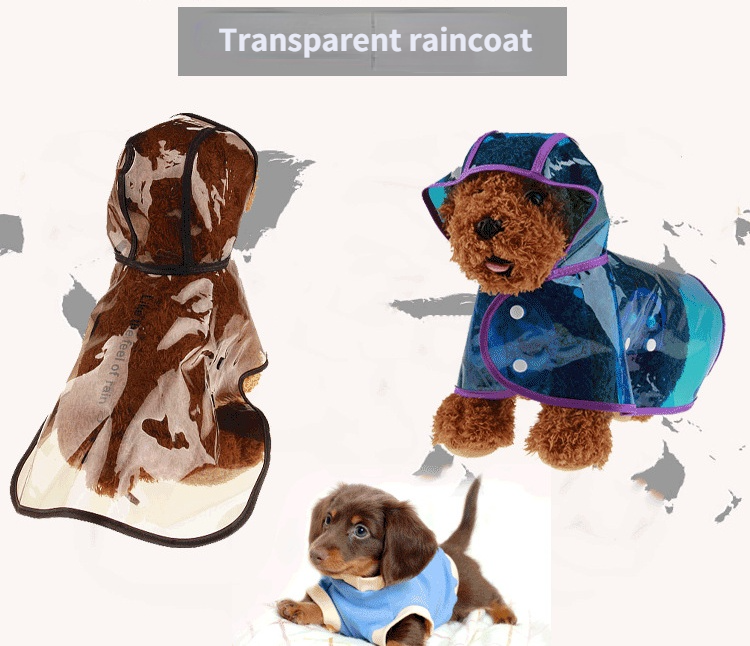 Amazon Best Seller Transparent Waterproof Pet Dog Raincoat for Dog