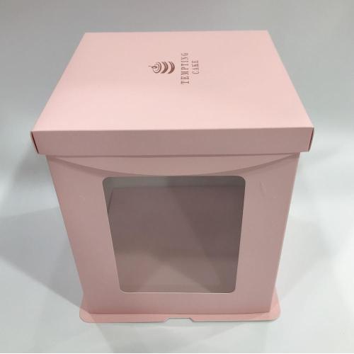 Embalaje de caja de pastel cuadrado de 8 pulgadas con ventana transparente