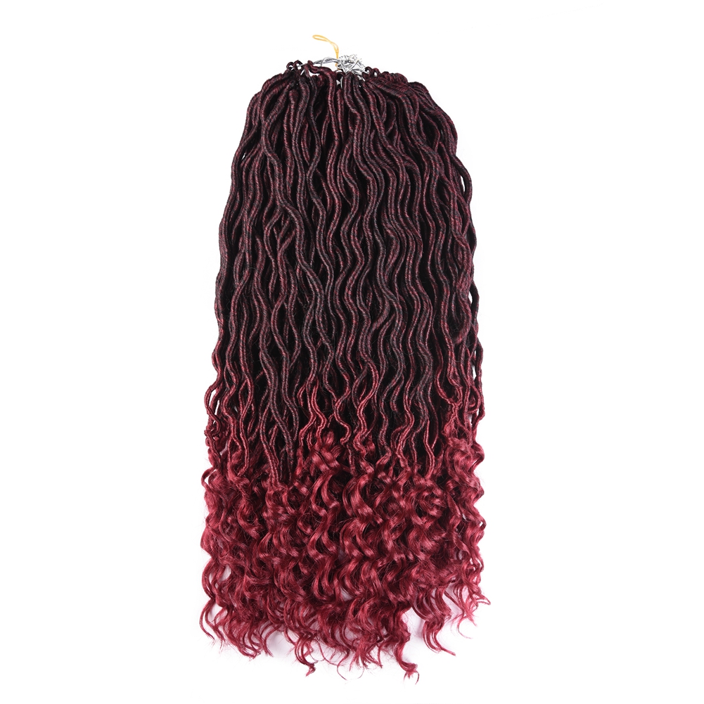 18 Inch 24 Strands Synthetic Hair Curly End Goddess Soft Crochet Braids Faux Locs braid hair