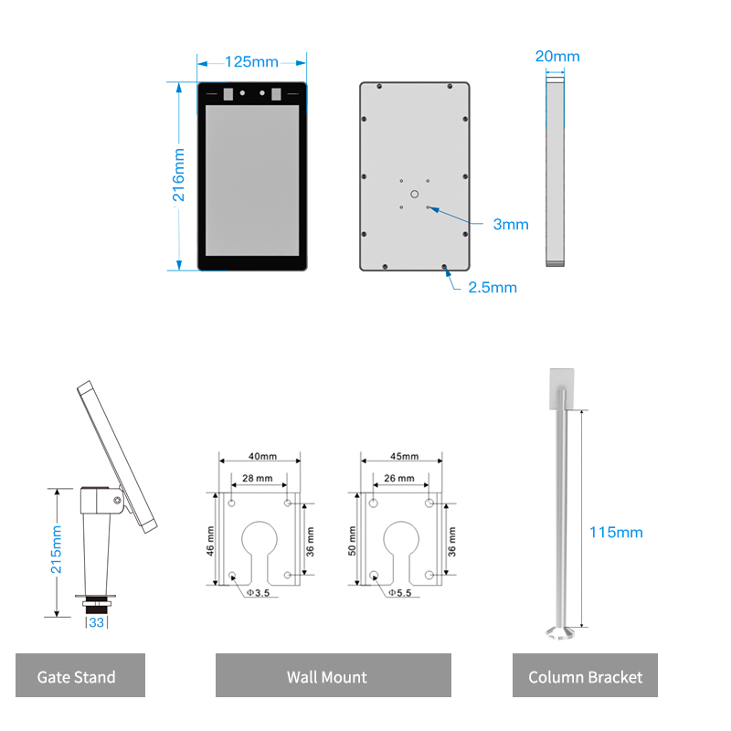 Face Recognition Thermometer Structure 