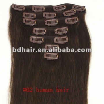Remy human hair extension/clips hair 10"-40"