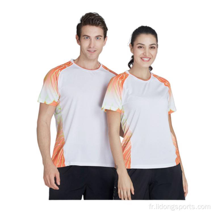 Vêtements d&#39;entraînement en polyester de chemise de tennis en gros
