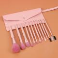 Charming pink makeup brushes with PU bag