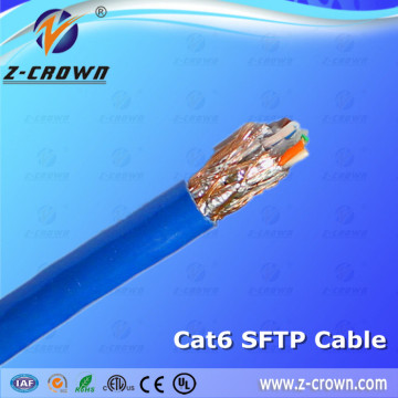 Cat6 SFTP Copper 23 AWG 0.56MM Shield Cable Pass Fluke Test Erthnet Cable