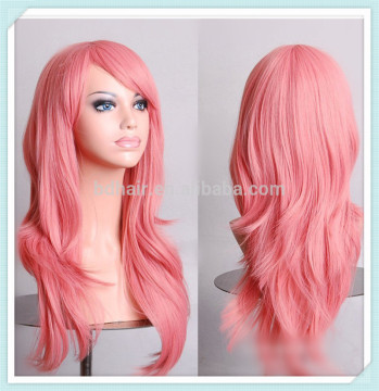 pink cosplay wig fashion long Hot selling wholesale carnival party wig 70cm