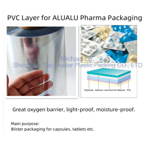 Lapisan PVC 0,08mm untuk paket blister penghalang tinggi