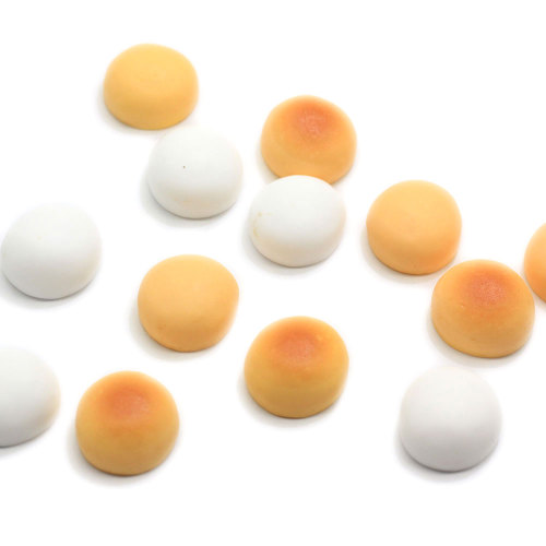 Kawaii 3D blanc Orange cuit à la vapeur petit pain 100pce résine Simulation alimentaire Cabochon perles enfants maison de poupée jouets Photo accessoires bricolage Art déco