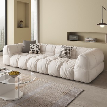 American Light Luxury Leather Sofa - Comfortable Modern Down Filled Living Room Furniture