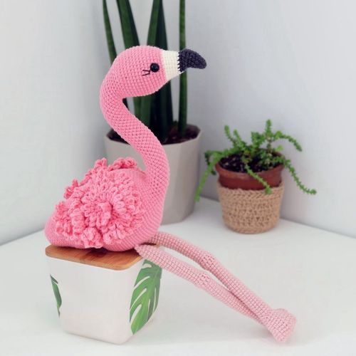 Szydełkowa dzianina Flamingo