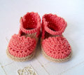 Crochet ที่มีสีสัน Handmade เด็ก Enfant Dollies รองเท้า / รองเท้า