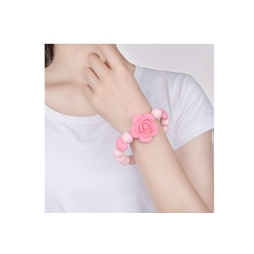 BPA Free Flower Silicone Beads Bracelet for Baby/Girls