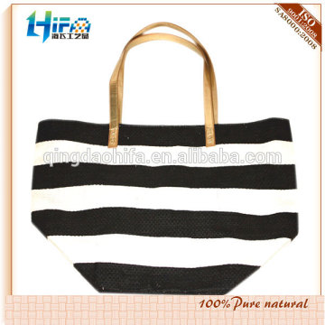 HIFA Striped Beach Bag Paper Straw Handbag