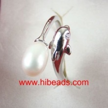 6-7mm white freshwater rice pearl rings FPR0017