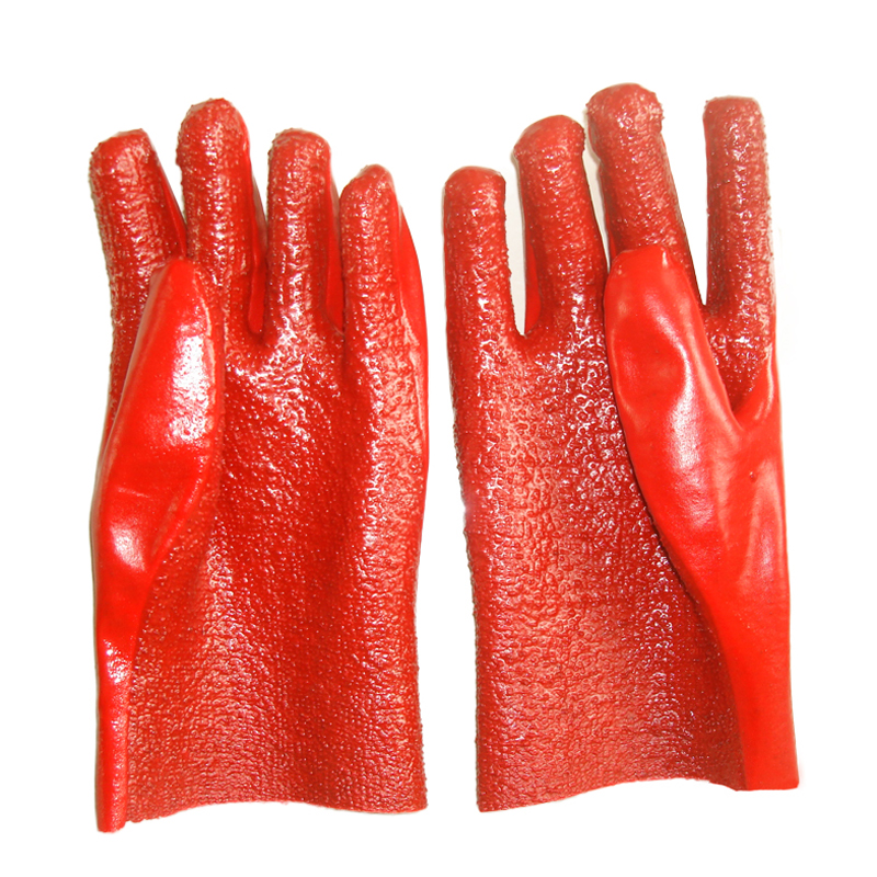 Rote PVC-beschichtete Handschuhe Terry Towting-Linning