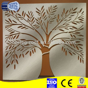 Anodized carved aluminum panel screen