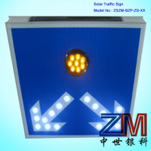 Aluminum Solar Two Way Arrow Traffic Sign/ Solar Guide Sign