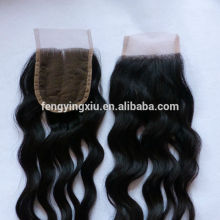 natural wave black color 100% human hair closure 14" Italian wave Jerry curly
