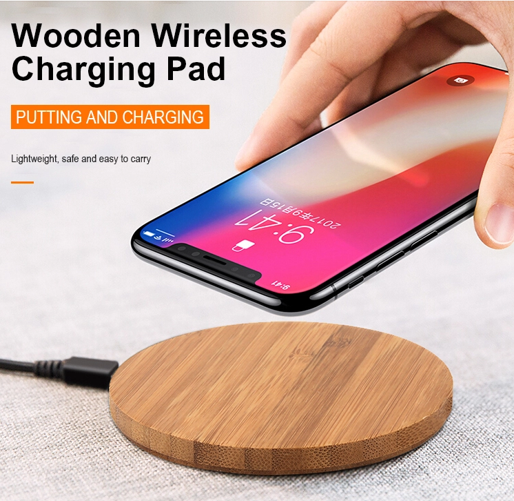 Hot Sale Bamboo Wooden Fast Wireless Charger