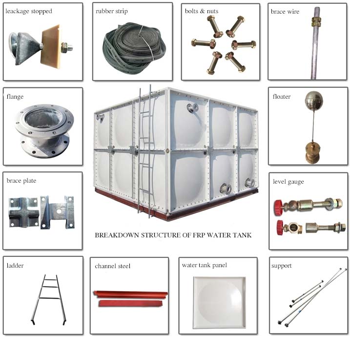 10000 liter 20000 liter 30m3 Fiberglass Tangki Air Tangki Makanan Tangki Air Grp Tangki Modular Tangki Modular