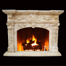 Classic Design Elegant antique stone fireplace carving