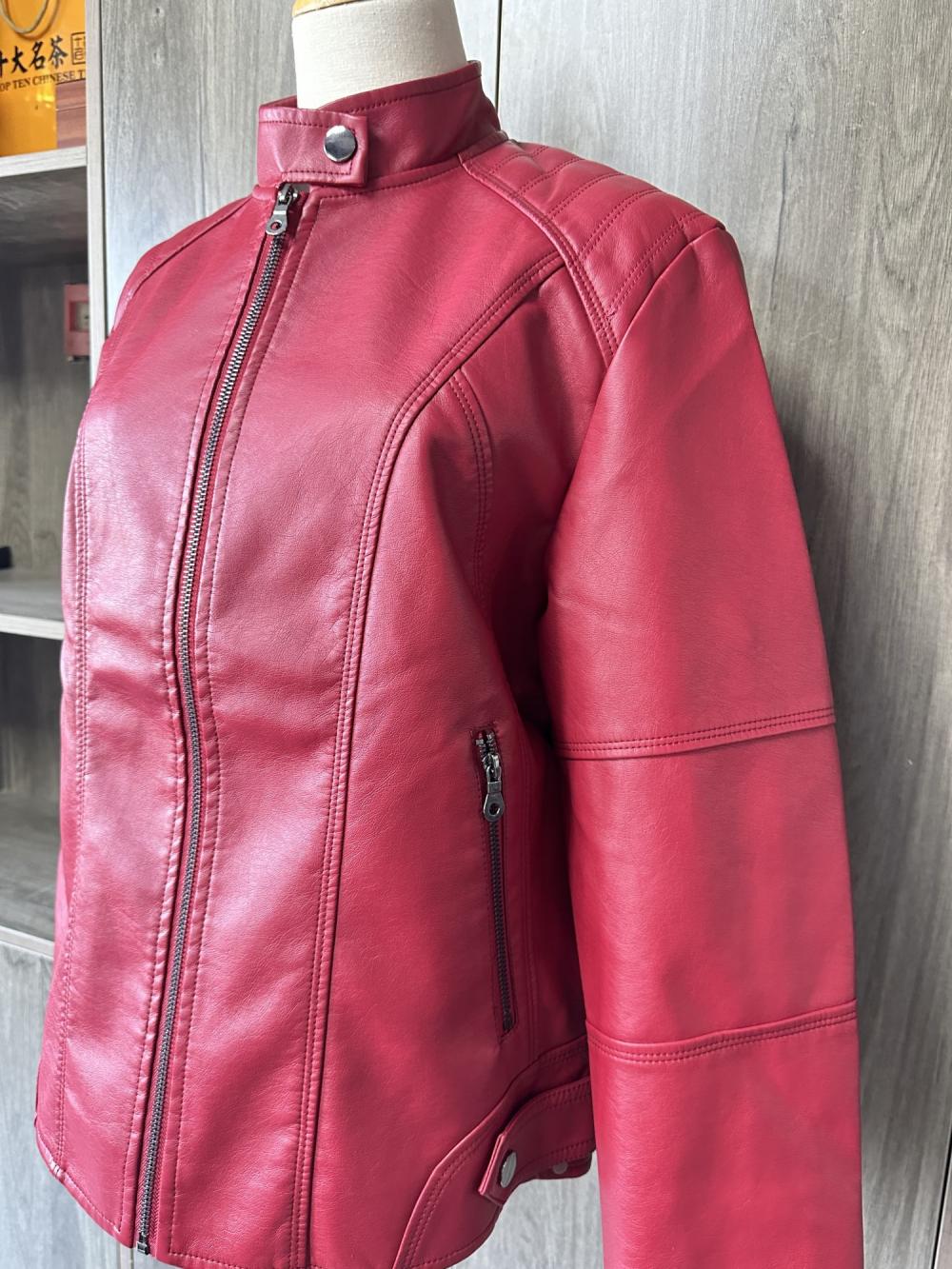 Autumn Custom Outdoor PU Leather Jacket For Women