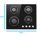 ElectriQ Gas Hobs Black Tempered Glass 60cm