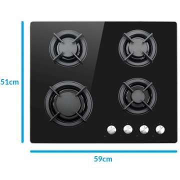 Electriq Gas Hobs Black Tempered Glass 60cm