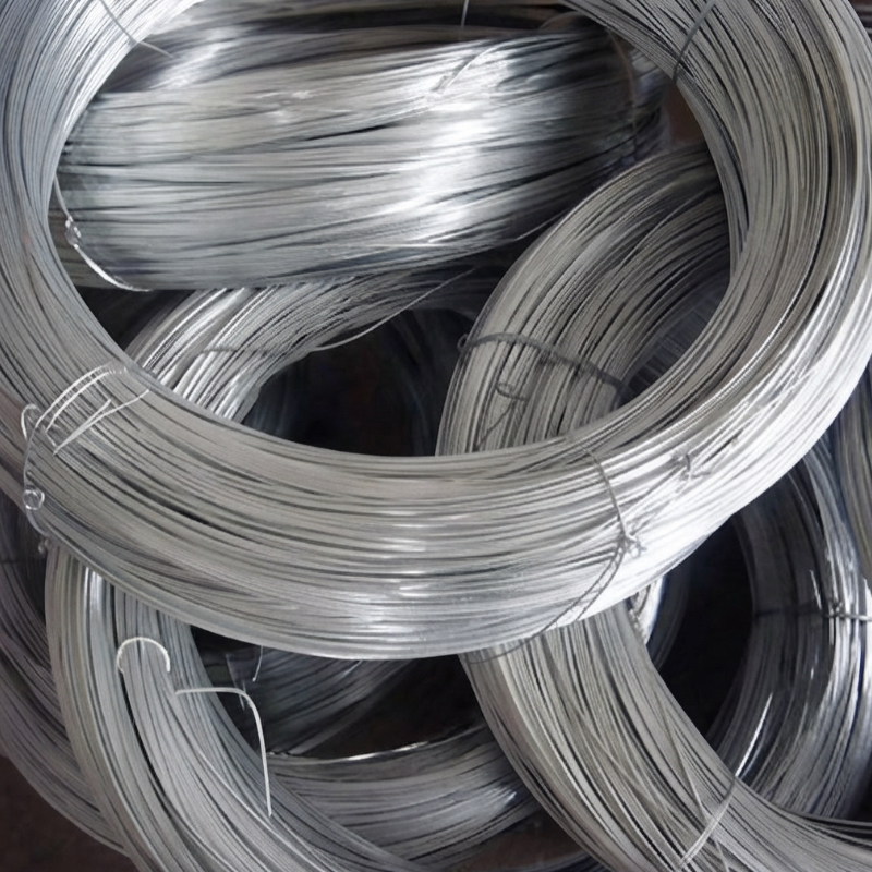 Spule aus verzinktem Stahldraht Galvanized steel wire coils tied and stacked before shipment