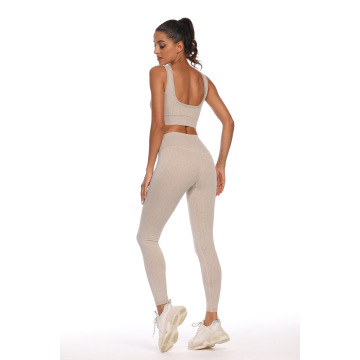 Abbigliamento da yoga da donna senza cuciture in jacquard flessibile