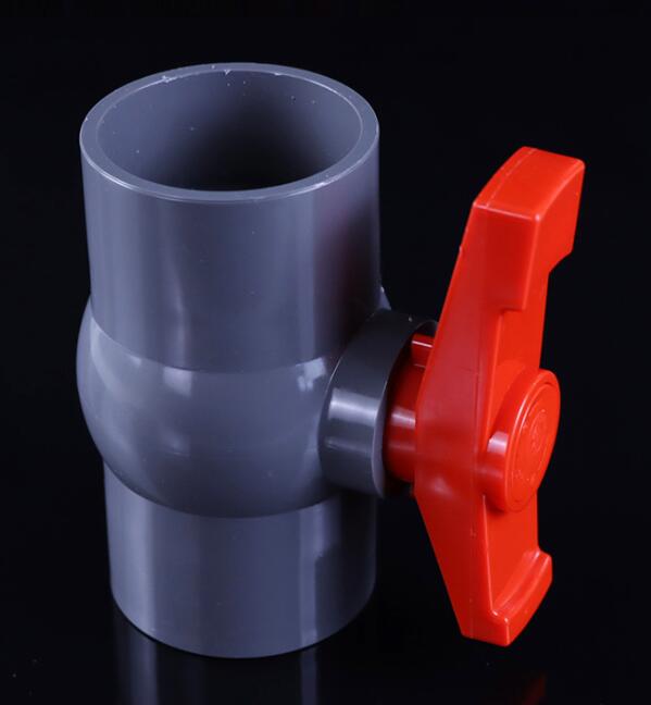 1/2-4 inch 90mm best selling red handle pvc compact water ball valve